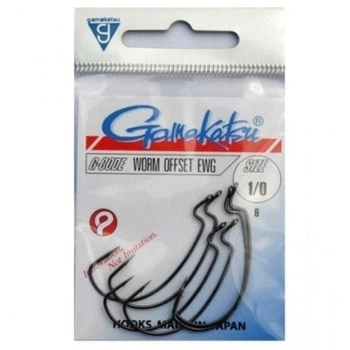 Крючок GAMAKATSU WORM OFFSET EWG NS/0 № 1/0, 6шт,25786