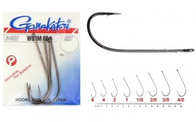 Крючок GAMAKATSU WORM 36 №06, 6шт,26786