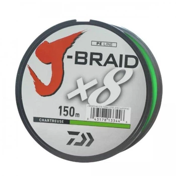 Шнур Daiwa J-Braid X8 150m Chartreuse 9.0kg 0.16mm #1.2,12750-016