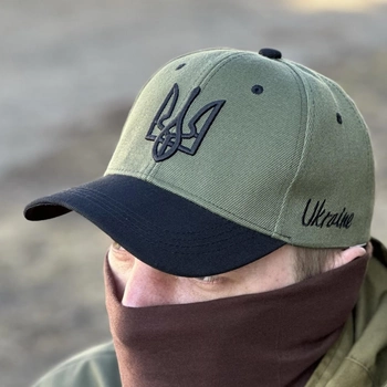 Тактическая кепка Tactic бейсболка с лого Герб Украины Олива/Черный (TY-9883-black/olive)