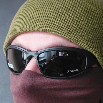 Тактические очки Tactic защитные армейские очки со сменными линзами цвет оправы черный (Daisy x7)