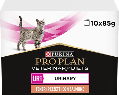 Упаковка вологого корму для котів Purina Pro Plan Veterinary Diets UR ST/OX Urinary для зменшення струвітних каменів, 10 × 85 г