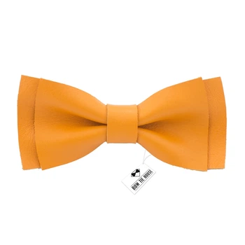 Метелик Bow Tie House шкіряний яскраво-жовтий 09477