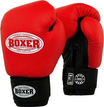 Перчатки боксерские Boxer «Элит» 10 oz кожвинил 0.8 мм Красные (2022-04R)