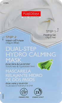 Двухступенчатая маска "Алоэ + Лаванда" - Purederm Dual-Step Hydro Calming Mask Aloe Vera & Lavender 13g (13g) (936803-1191927-2)