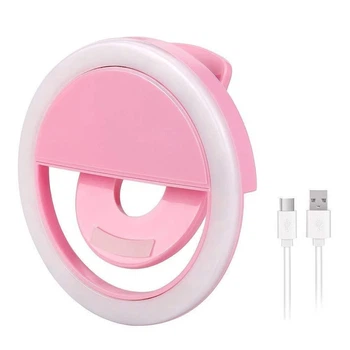 Селфи-кольцо Китай Protech Selfie Ring Light Pink XJ-01WH розовое (YU8SH2187)
