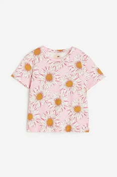 Футболка для девочки розовая Ромашки H&M 98-104см (400092179)