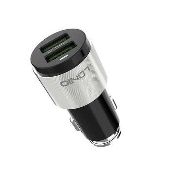 Адаптер в прикуриватель Ldnio C403 2USB с кабелем MicroUSB