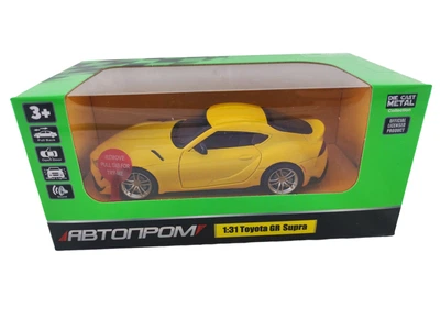 Іграшка металева машинка Автопром Toyota Supra Жовта (140117)