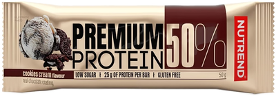 Baton proteinowy Nutrend Premium Baton proteinowy 50% 50 g Ciasteczka z kremem (8594014866797)