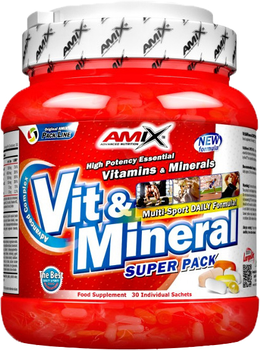 Харчова добавка Amix Super Pack Vit & Minerals 30 саше x 6 капсул (8594159535749)