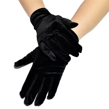 Оксамитові рукавички honey fashion accessories xs/s/m чорні (30к045)