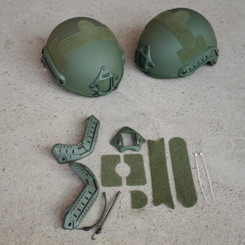 Комплект креплений для шлема FAST, MICH Боковая Рейка + NVG Панель + Велкро липучки