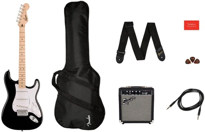 Гитарный набор Squier by Fender Sonic Stratocaster Pack MN Black