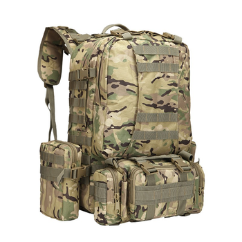 Рюкзак тактичний військовий з підсумками Tactical Backpack A08 50 л камуфляж