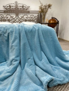 Мягкий плед-покрывало Casablanket из бамбукового волокна 150*200см Голубой