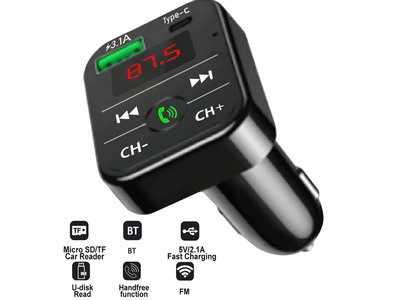 Громкая связь BauTech USB 2.0 Bluetooth 4.1+ FM трансмиттер (1003-874-01)
