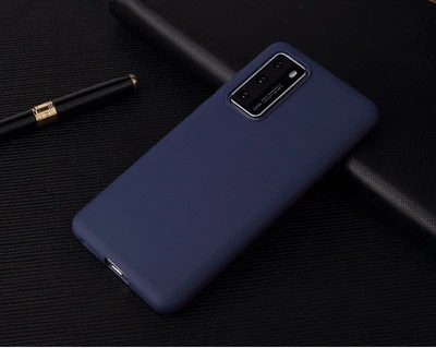Чехол Soft Touch для Huawei P40 силикон бампер темно-синий