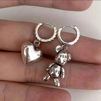 Сережки сріблясті Teddy Bear Love стиль вінтаж