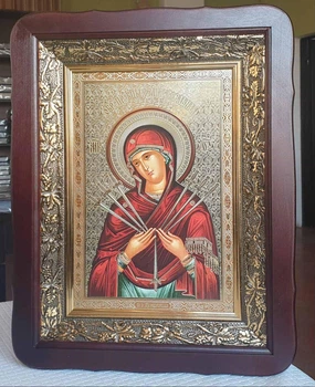 Семистрільна ікона Божої Матері, кіот 32×42см