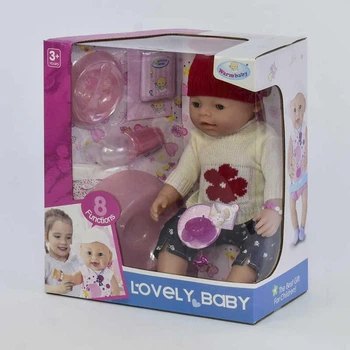 Детский многофункциональный пупс WarmBaby "Lovely baby" 8040-491 с аксессуарами, высотой 42 см