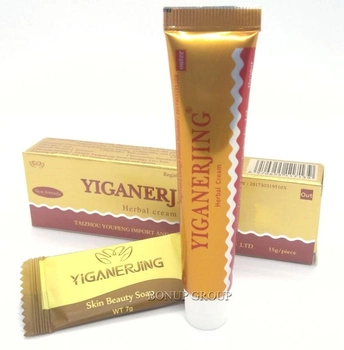 Мазь-крем від псоріазу, дерматиту, екземи Yiganerjing не містить гормональних препаратів Original антисептична, протигрибкова, 15 г.