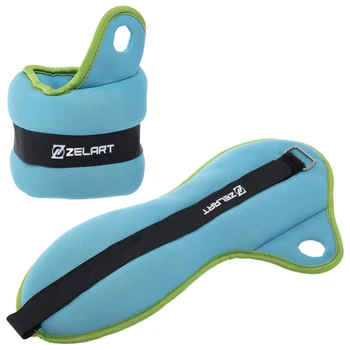 Утяжелители манжеты для рук Zelart Fit 1965-3 2 шт по 1,5 кг Light Blue-Green