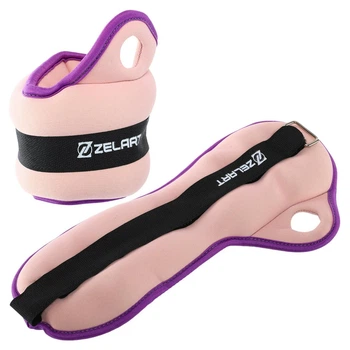 Утяжелители манжеты для рук Zelart Fit 1965-1 2 шт по 0,5 кг Light Pink-Purple