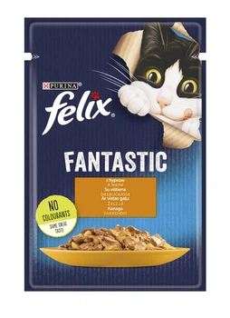 Упаковка влажного корма Purina Felix Fantastic для котов с курицей (кусочки в желе) 85 г x 26 шт