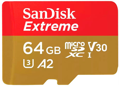 SanDisk Extreme microSDXC 64GB UHS-I (SDSQXAH-064G-GN6MA)