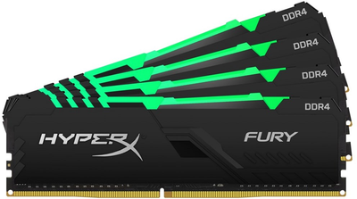 Оперативна пам'ять Kingston Fury DDR4-2400 131072MB PC4-19200 (Kit of 4x32768) HyperX RGB Black (HX424C15FB3AK4/128)