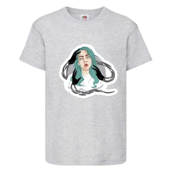 Футболка Билли Айлиш (Billie Eilish gr-7) серая 152 см