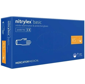 Перчатки нитриловые Nitrylex® Basic нестерильные неопудренные XS (6736070)