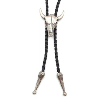 Ковбойська Bow Tie House краватка Bull Skull (галстук-шнурок бола) - металевий колір 09556