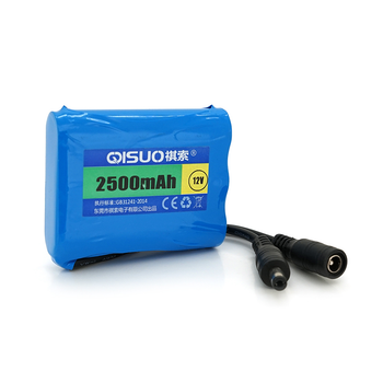 Аккумуляторная батарея литиевая QiSuo 12V 2.5A с элементами Li-ion 18650, DC5.5x2.1, (56x20x70mm)