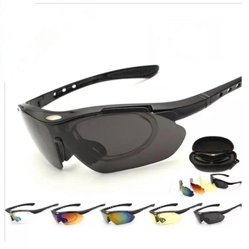 Очки тактические / защитные поляризованные тактические очки с 5 линзами / баллистические очки M-FRAME Hybrid
