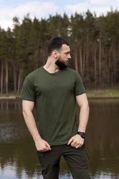 Тактическая камуфляжная футболка Олива (Размер 56)