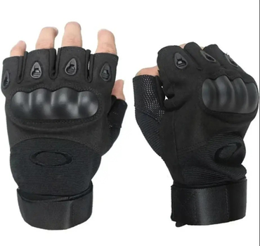Тактические перчатки беспалые Oakley XL черные
