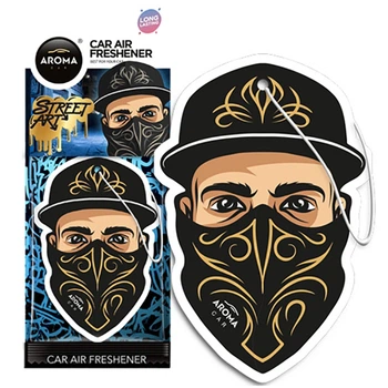 Ароматизатор Aroma Car Cellulose STREET ART Mask для автомобіля сухий освіжувач повітря ароматизатор для машини (LI-D_22-O)