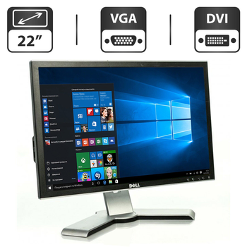 Монитор Б-класс Dell UltraSharp 2208WFPt / 22" (1680x1050) TN / DVI, VGA, USB / VESA 100x100 + Кабели подключения б/у