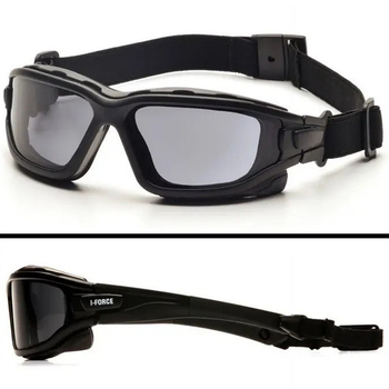 Захисні тактичні окуляри Pyramex балістичні стрілецькі окуляри маска з ущільнювачем i-Force XL (Anti-Fog) (amber) сірі (2АИФО-XL20)
