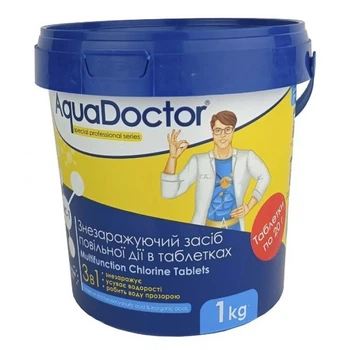 AquaDoctor MCT-1 по 20гр, Мультітаб. (хлор, альгіцид, коагулянт), 1кг