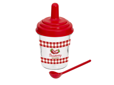 Банка с ложкой Herevin Jam Strawberry 0,32л 131510-002 0010972