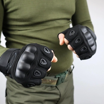 Тактические рукавицы Oakley без пальцев размер М Черные