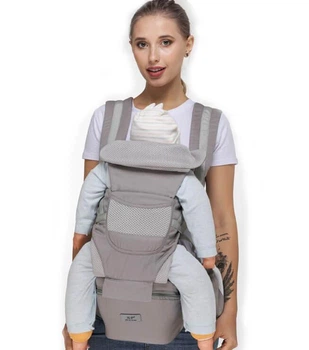 Хипсит, Эрго-рюкзак, кенгуру переноска Baby Carrier 6 в 1 Серый (vol-9711)