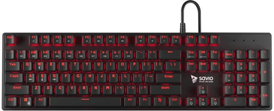 Клавіатура дротова Savio Tempest RX Outemu Red USB Black (TEMPEST RX FULL RED)