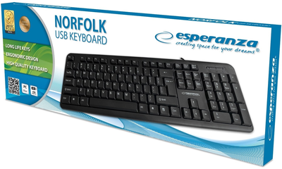 Klawiatura przewodowa Esperanza Norfolk USB Czarna (EK139)