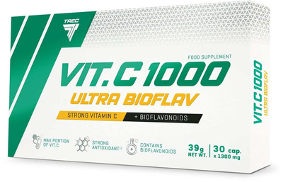 Witamina C + ekstrakt bioflawonoidów cytrusowych Trec Nutrition Vit. C 1000 Ultra Bioflav 30 kapsułek (5902114015152)