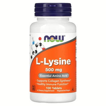 Л-лизин, L-Lysine, Now Foods, 500 мг, 100 таблеток ( NOW-00100)