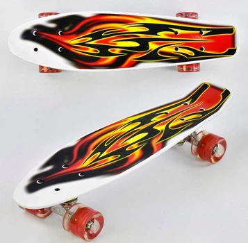 Пенни борд Best Board 4380 светящиеся колеса дека 55 см Белый